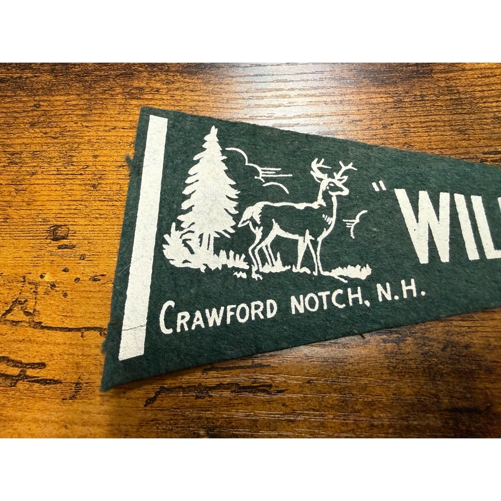 Vintage Wildlife Exhibit Crawford Notch, N.H. mini pennant