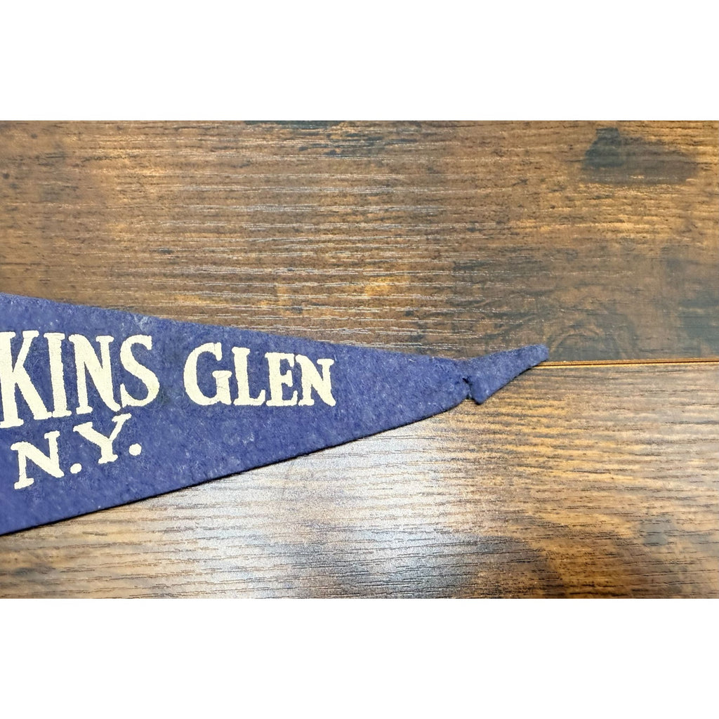 Vintage Watkins Glen N.Y. Felt Pennant With Native American Design 12 inches