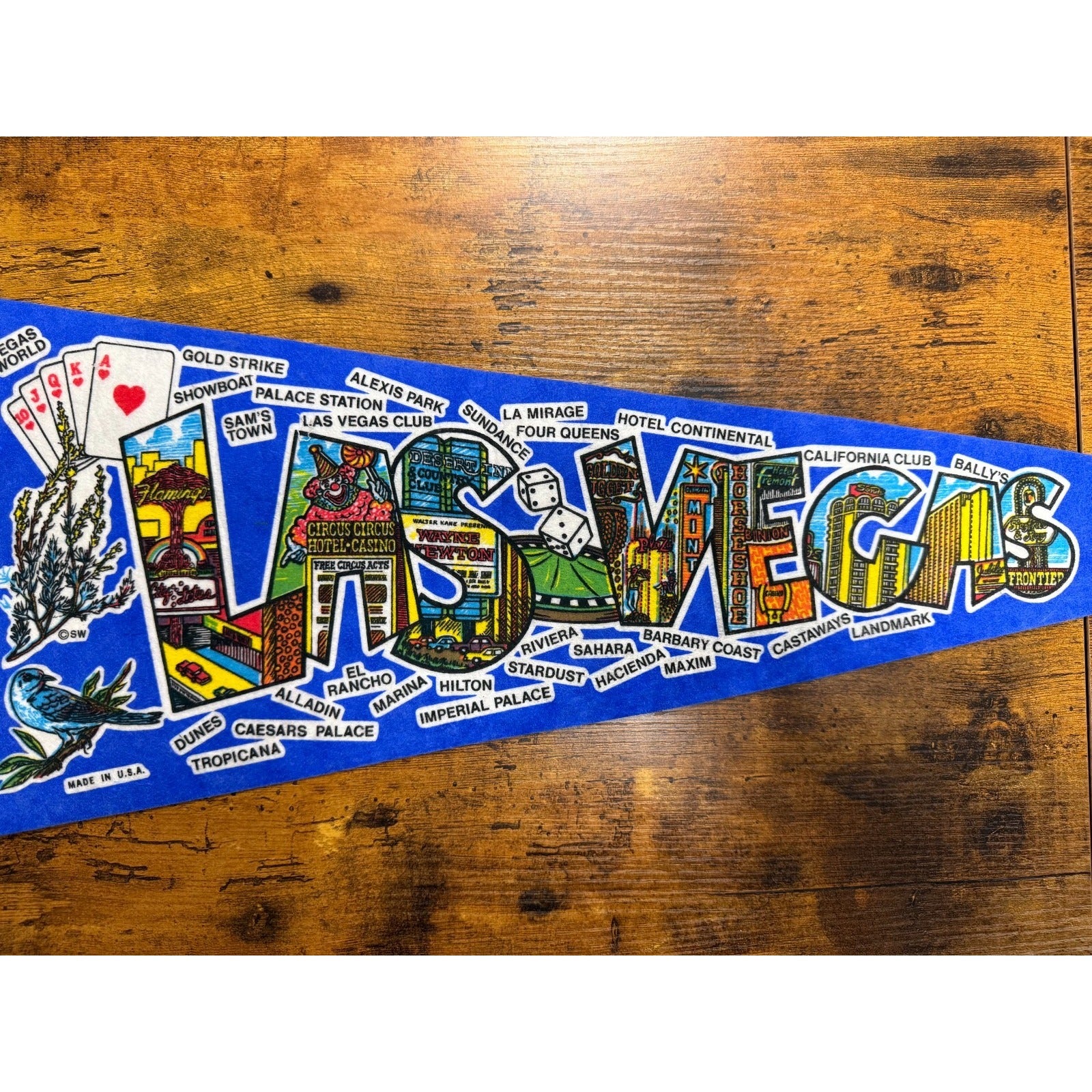Vintage Las Vegas, Nevada pennant Made in USA