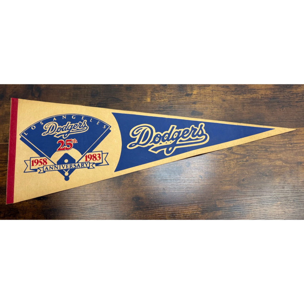Los Angeles Dodgers 25th Anniversary Pennant Vintage Memorabilia 30 inches