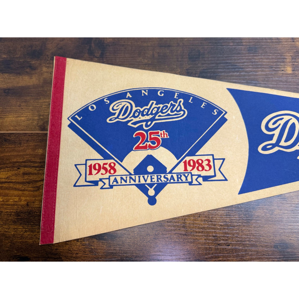 Los Angeles Dodgers 25th Anniversary Pennant Vintage Memorabilia 30 inches