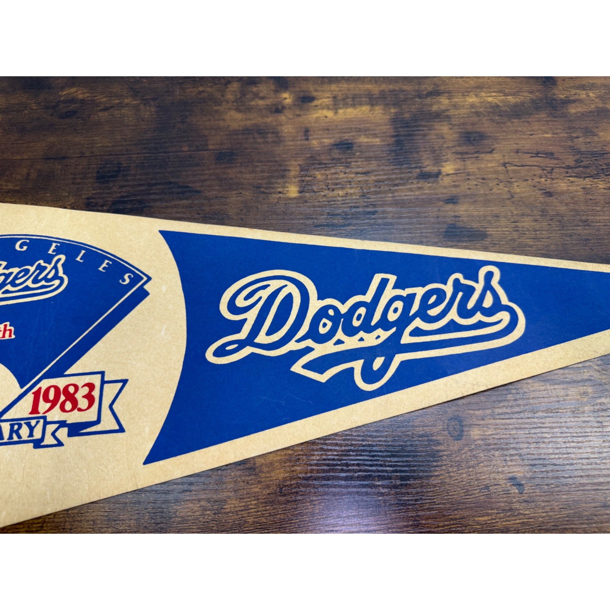 Los Angeles Dodgers 25th Anniversary Pennant Vintage Memorabilia 30 inches