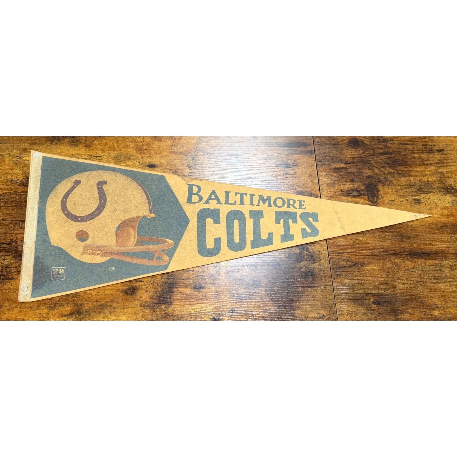 Vintage NFL Baltimore Colts pennant stained