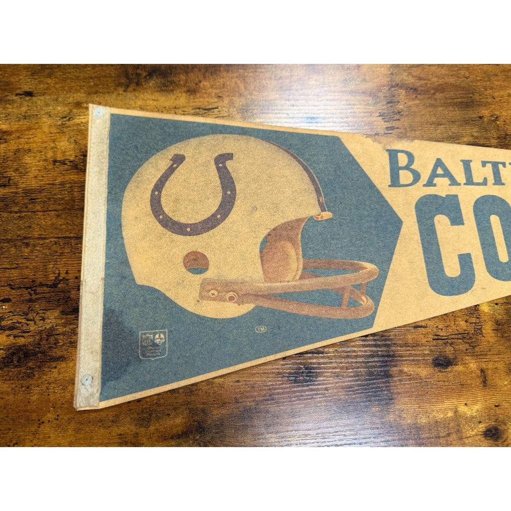 Vintage NFL Baltimore Colts pennant stained
