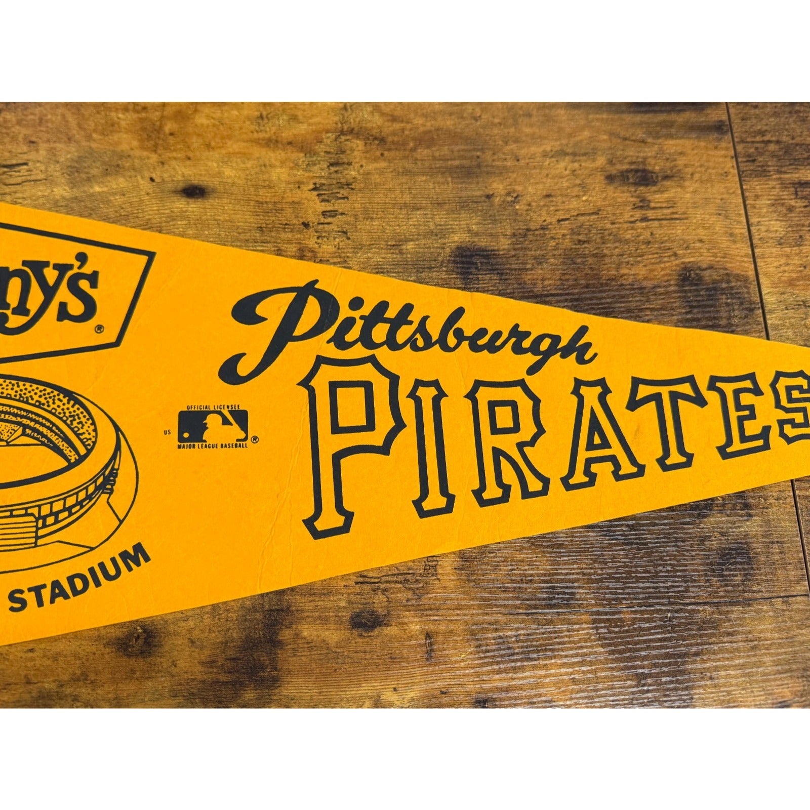 Vintage Pittsburgh Pirates Three Rivers Stadium MLB 30” Pennant Denny’s