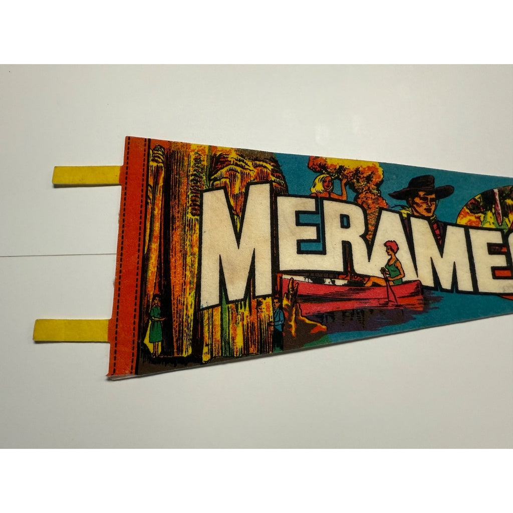 Vintage Meramec Caverns Stanton, Missouri 25" Felt Pennant