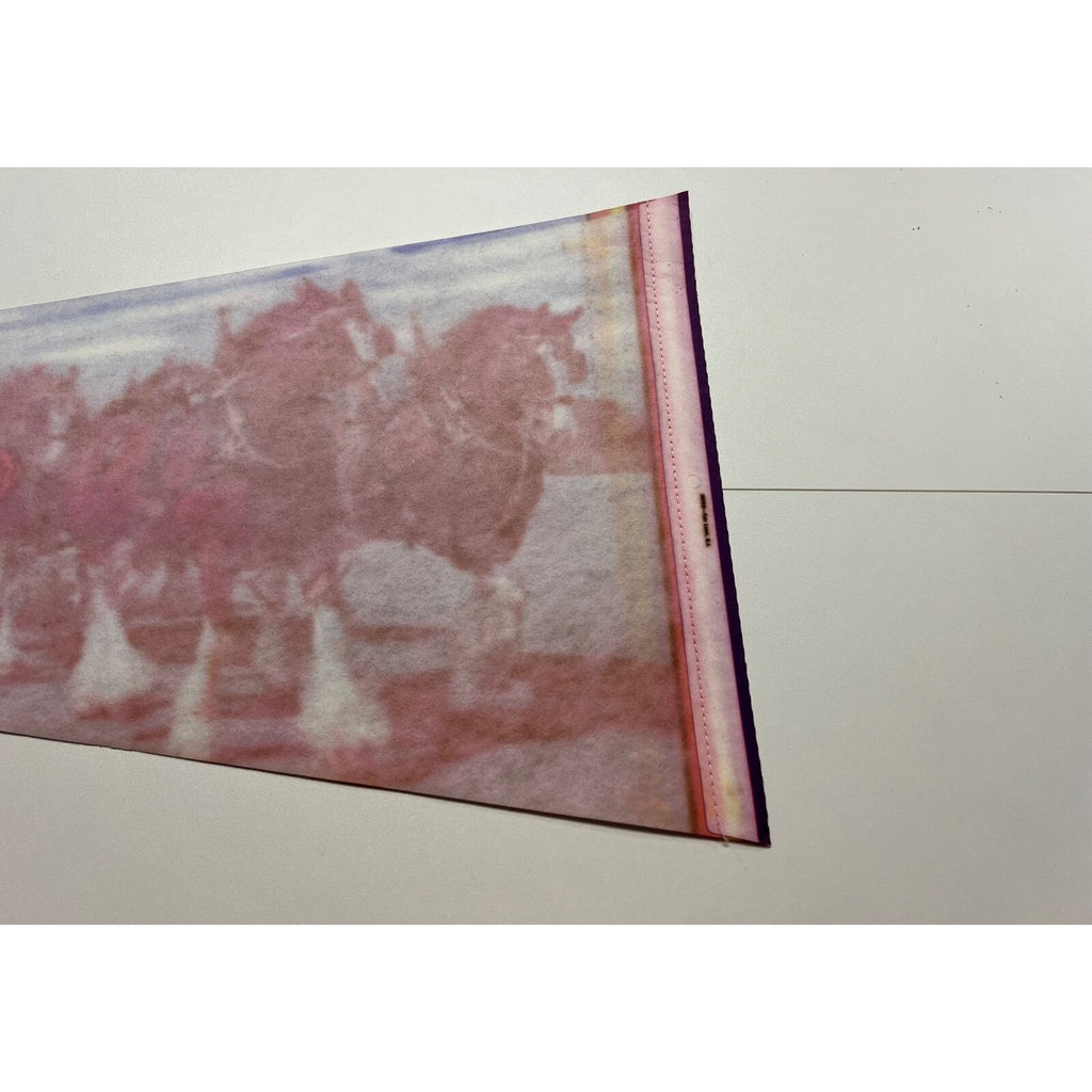 Vintage 30” Felt Pennant 1970’s - Grant’s Farm St. Louis, MO - Clydesdale Horses