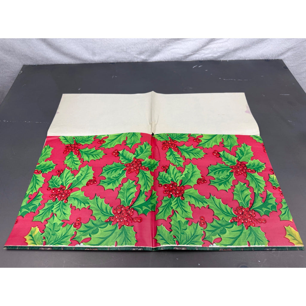 Set of 3 vintage Christmas wrapping paper with 2 different designs