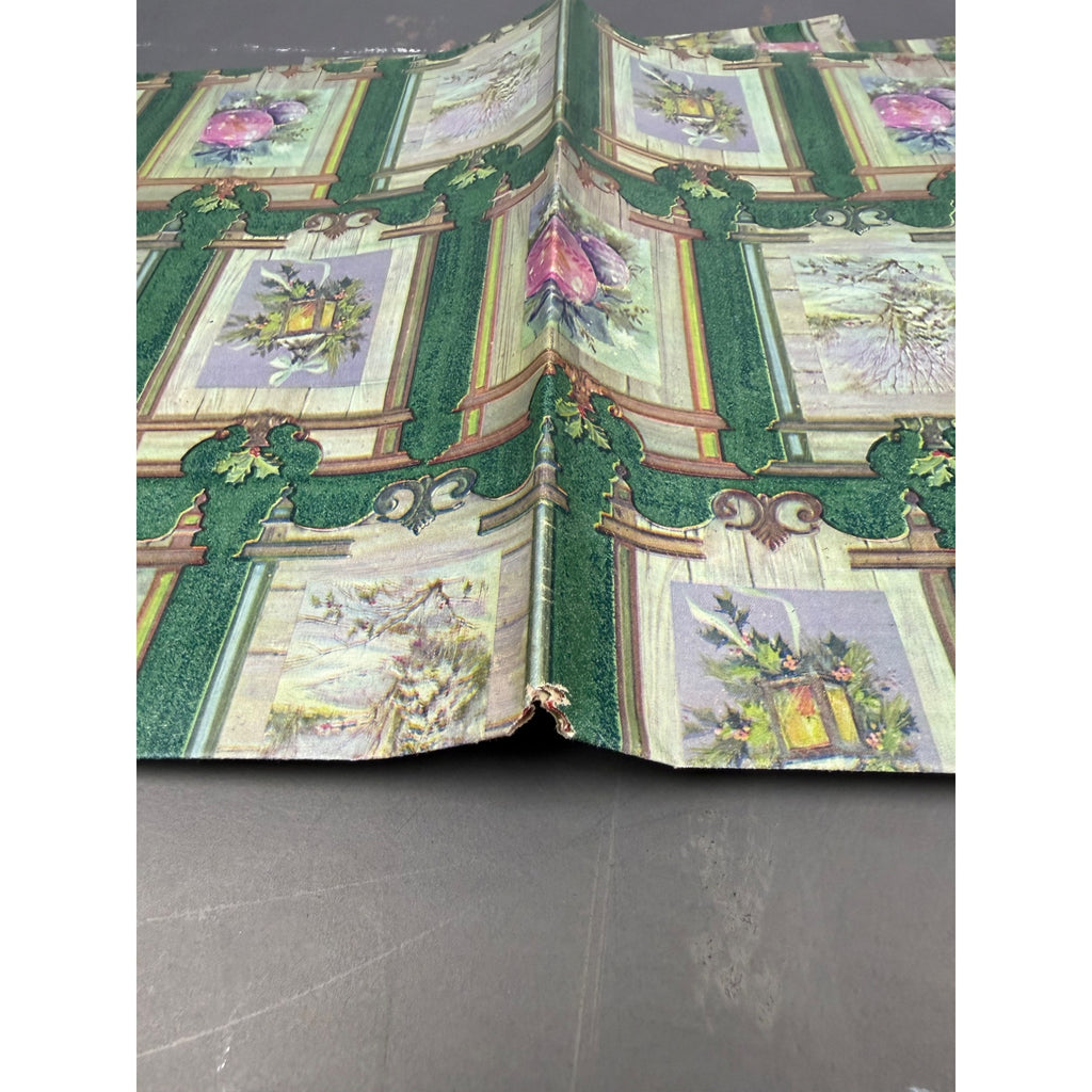 Set of 3 vintage Christmas wrapping paper with 2 different designs
