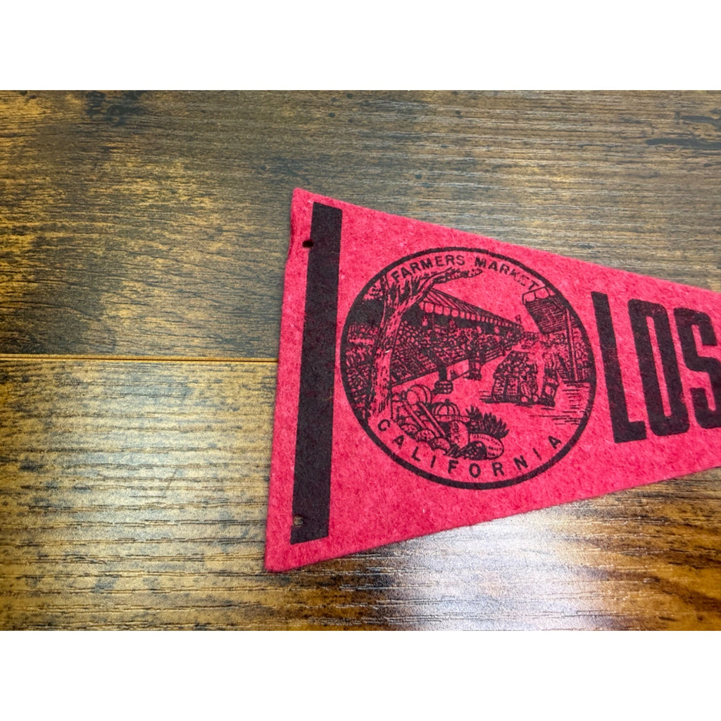 Vintage Los Angeles Farmers Market Felt mini Pennant Souvenir  8 inches