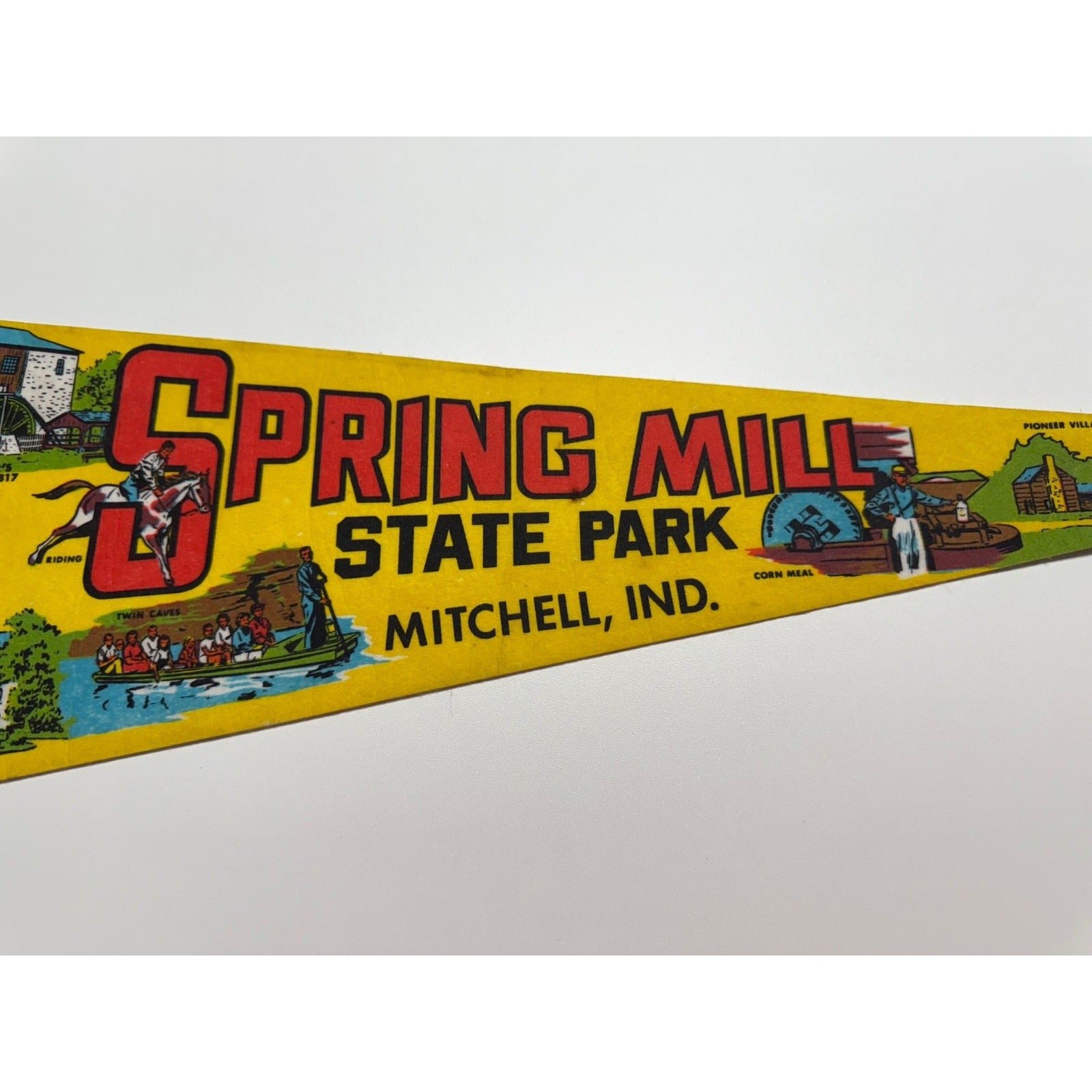 Vintage Spring Mill State Park Mitchell, Indiana pennant