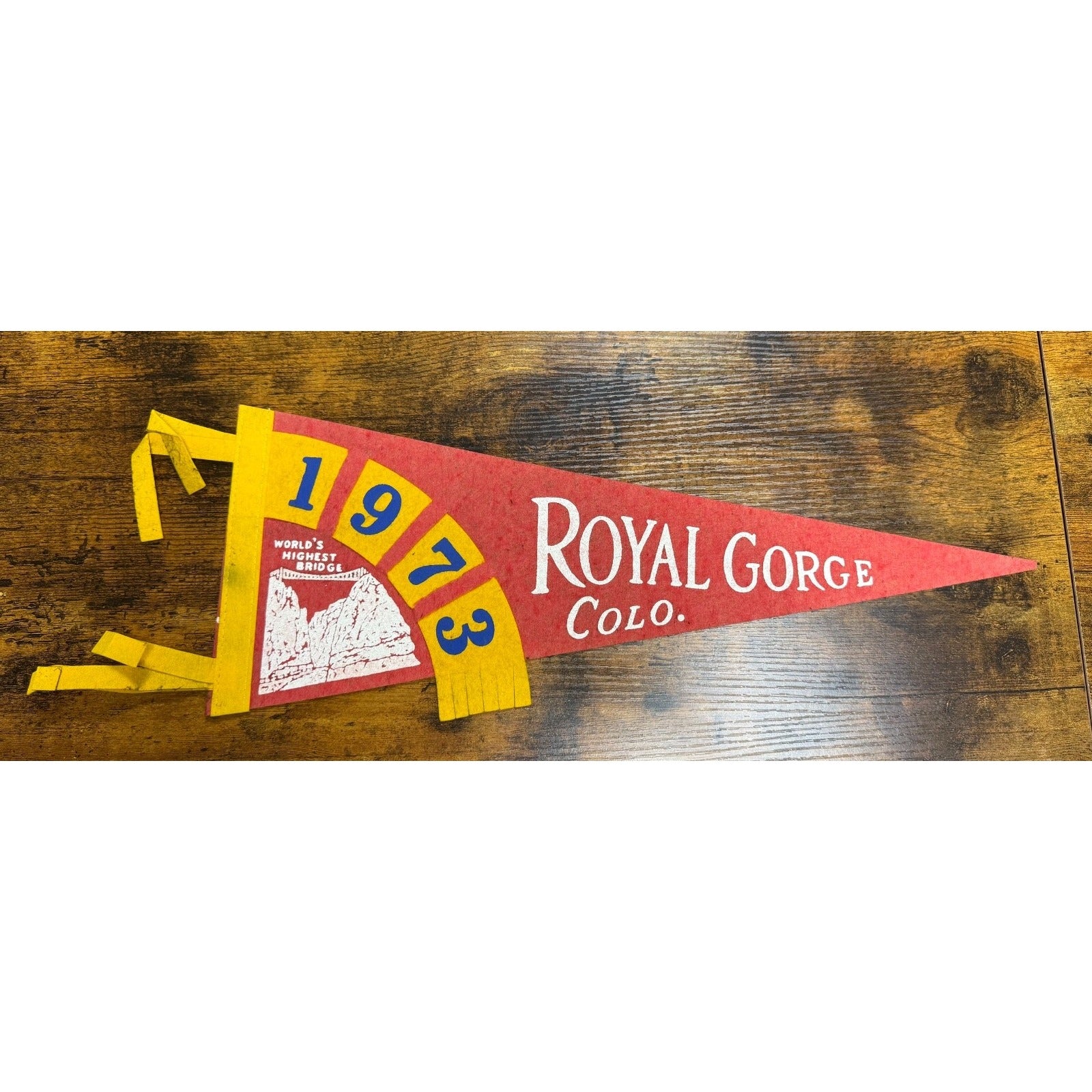 Vintage 1973 Royal Gorge, Colorado pennant