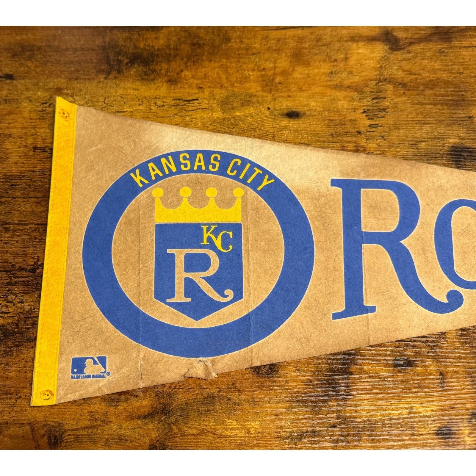 Vintage MLB Kansas City Royals pennant damaged