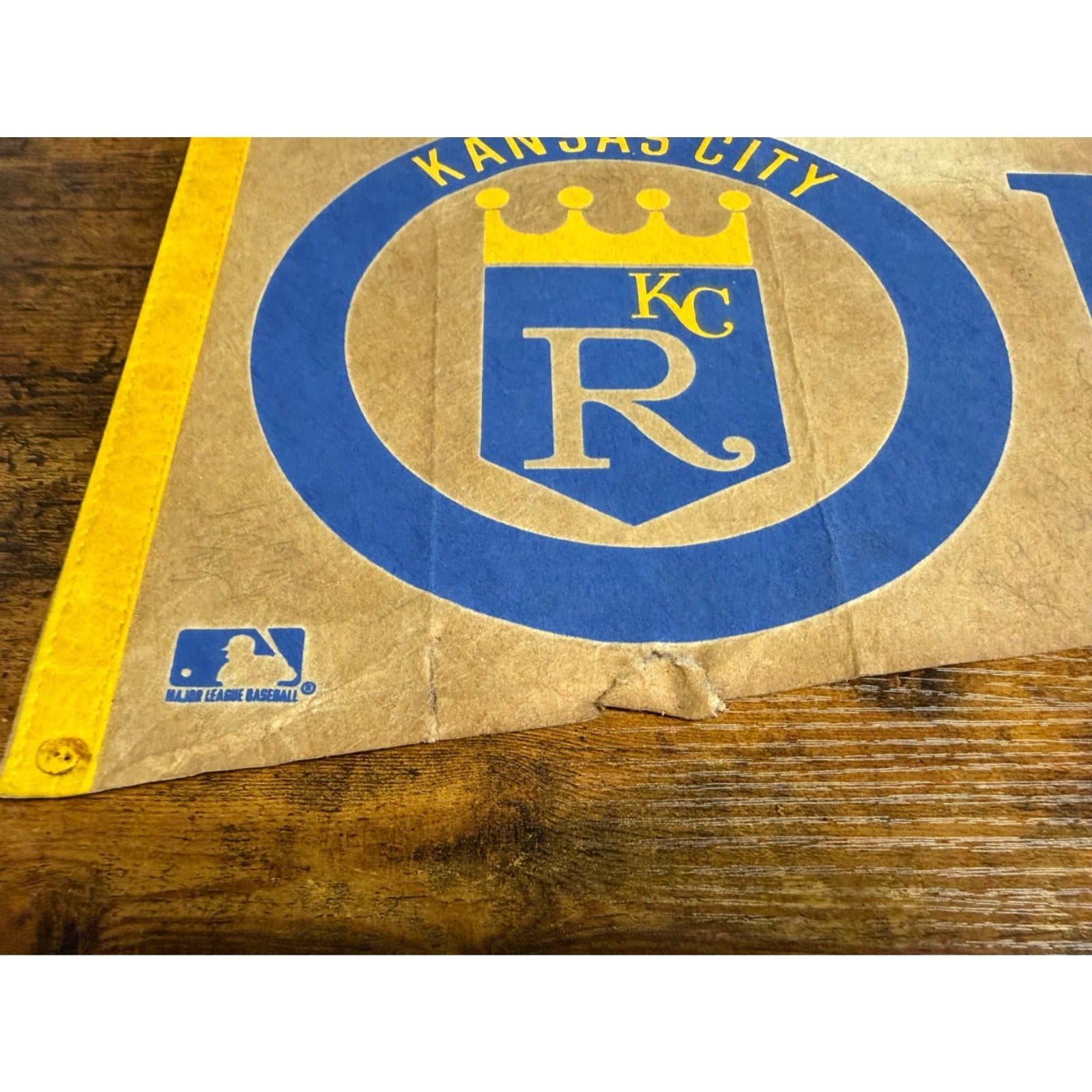 Vintage MLB Kansas City Royals pennant damaged