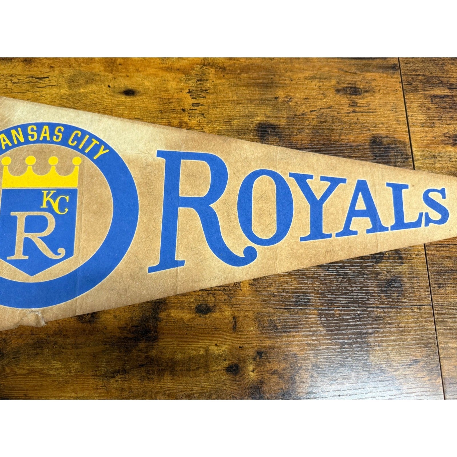 Vintage MLB Kansas City Royals pennant damaged