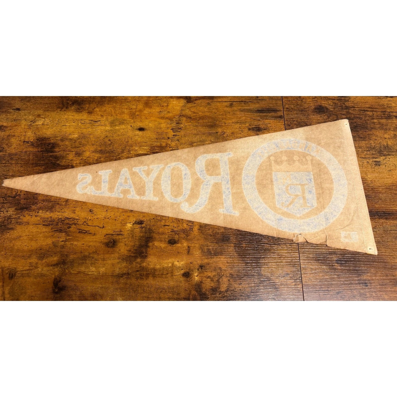Vintage MLB Kansas City Royals pennant damaged