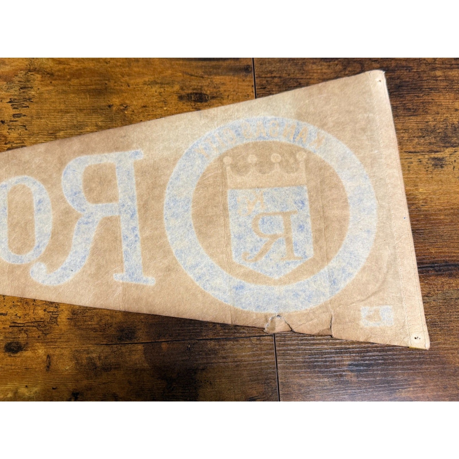 Vintage MLB Kansas City Royals pennant damaged