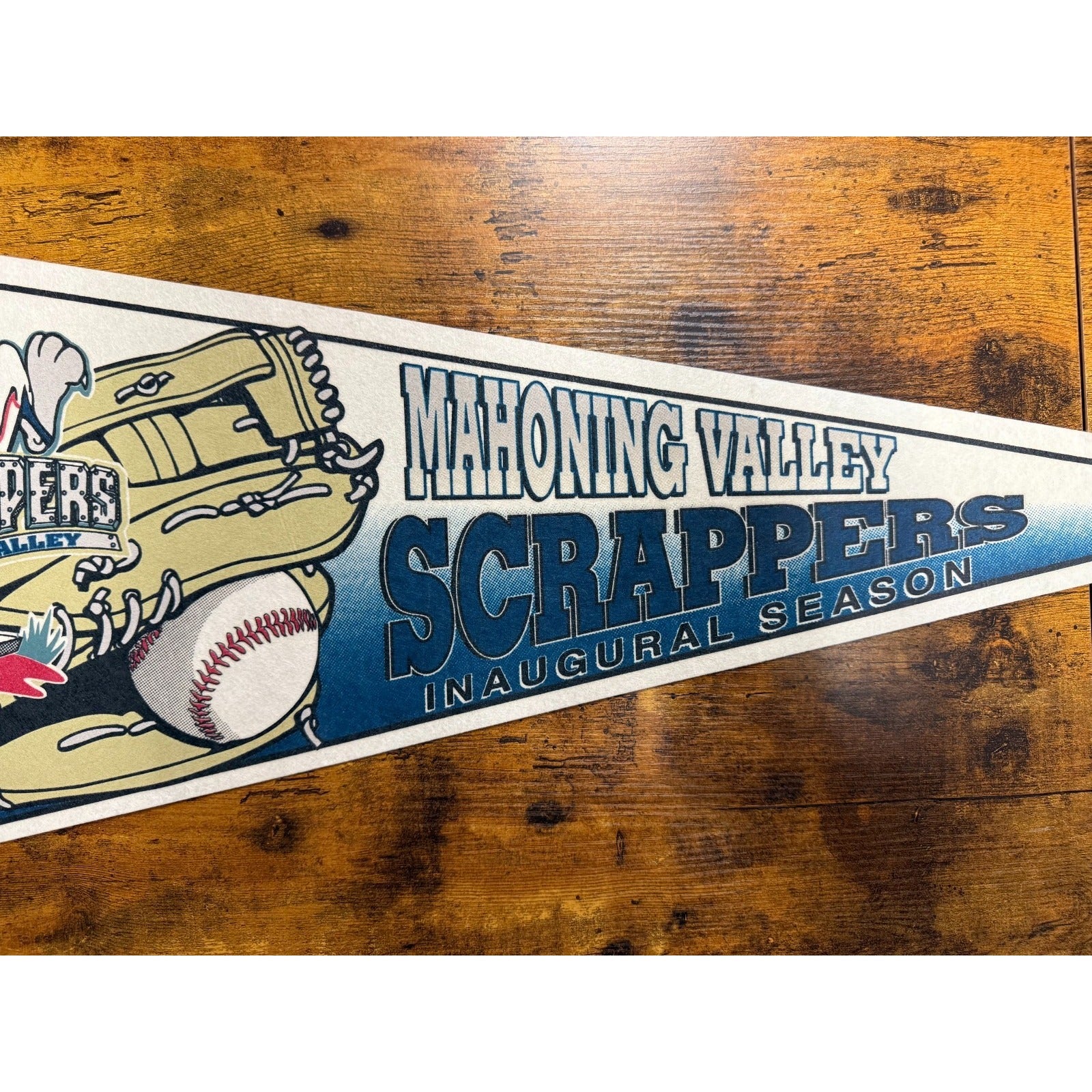 Vintage Mahoning Valley Scrappers baseball Inaugural Season pennant