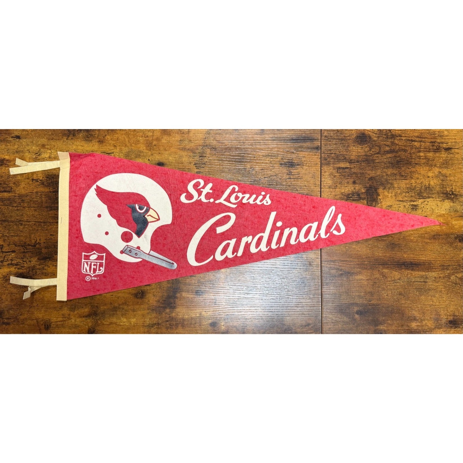 1967 St. Louis Cardinals NFL Single Bar Flag Pennant Vintage Original Felt
