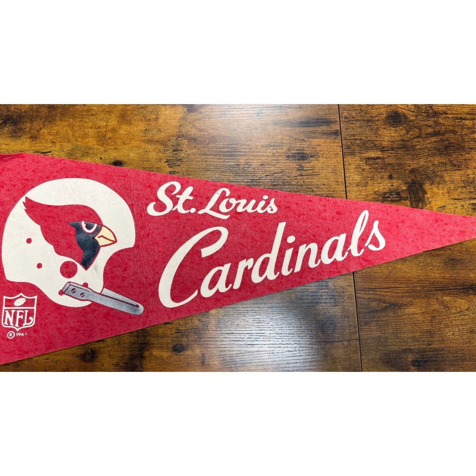 1967 St. Louis Cardinals NFL Single Bar Flag Pennant Vintage Original Felt