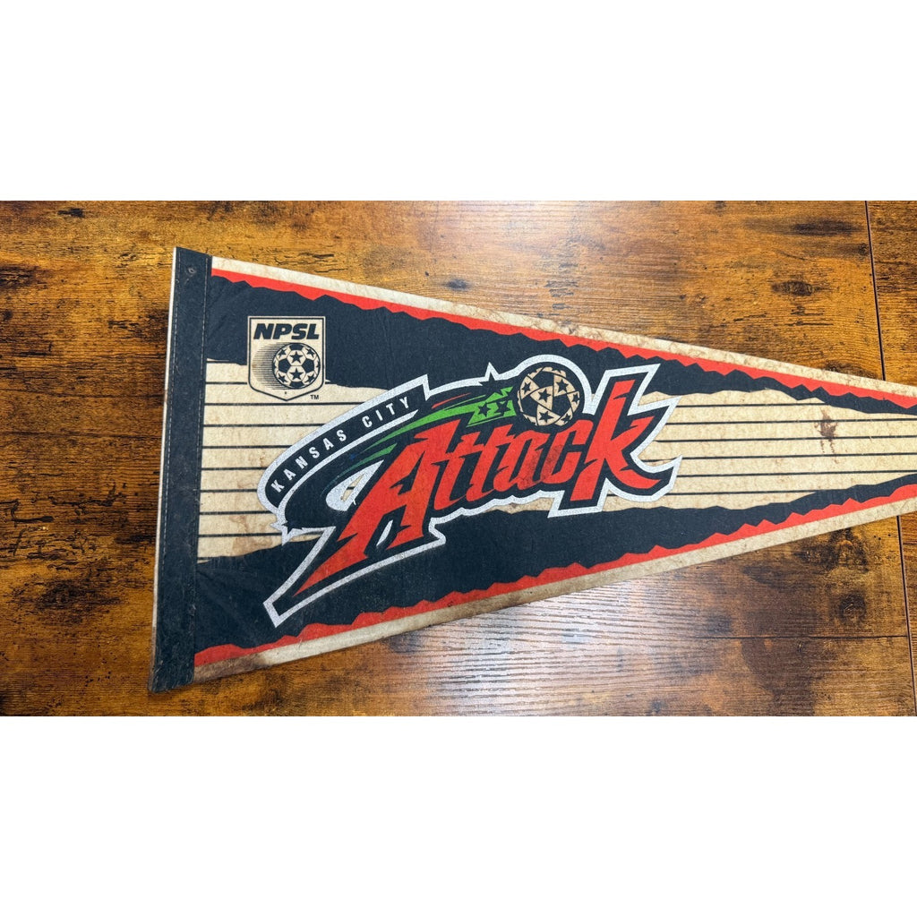 Vintage NPSL Kansas City Attack soccer pennant