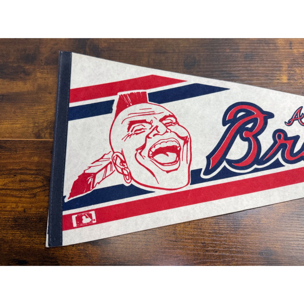 Atlanta Braves Vintage MLB Felt Pennant With Logo 30 inches