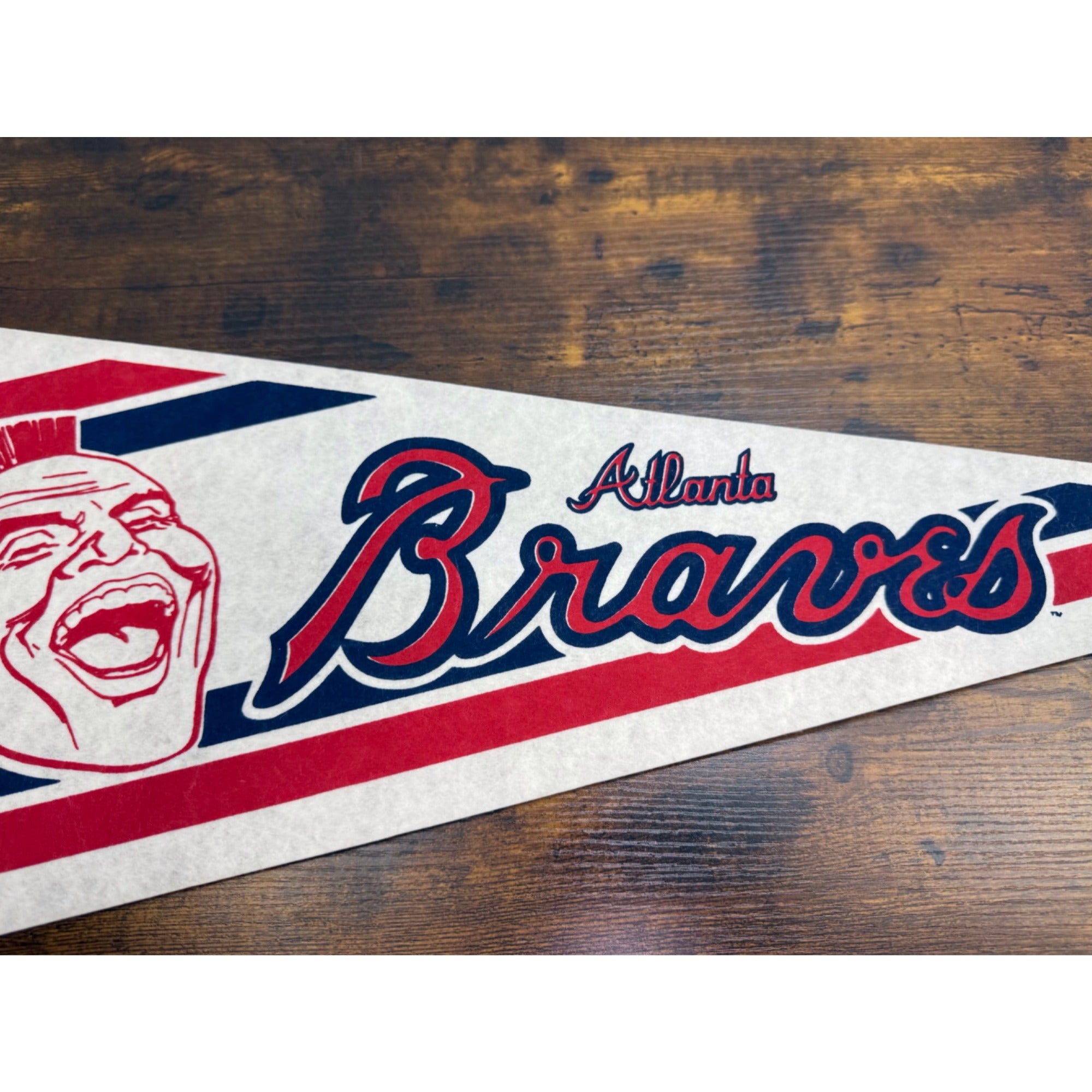 Atlanta Braves Vintage MLB Felt Pennant With Logo 30 inches