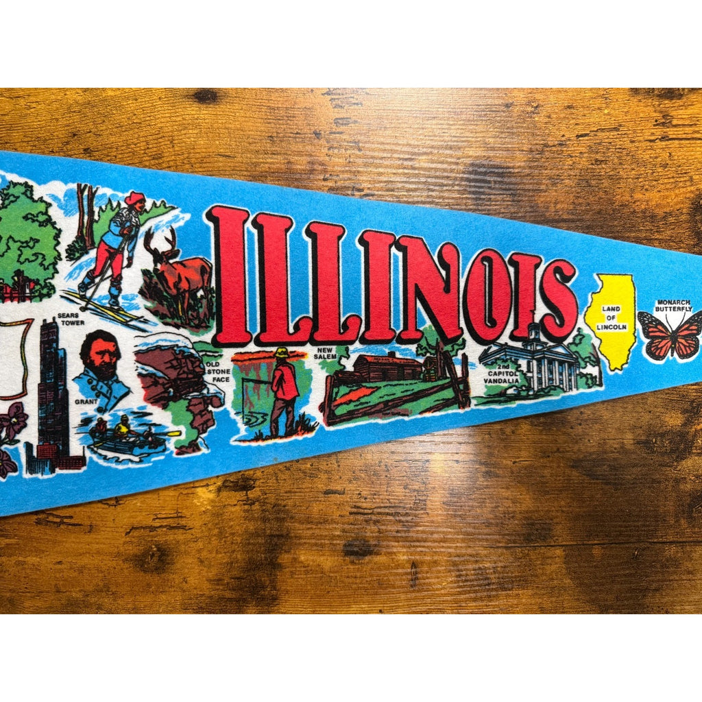 Vintage Illinois state pennant