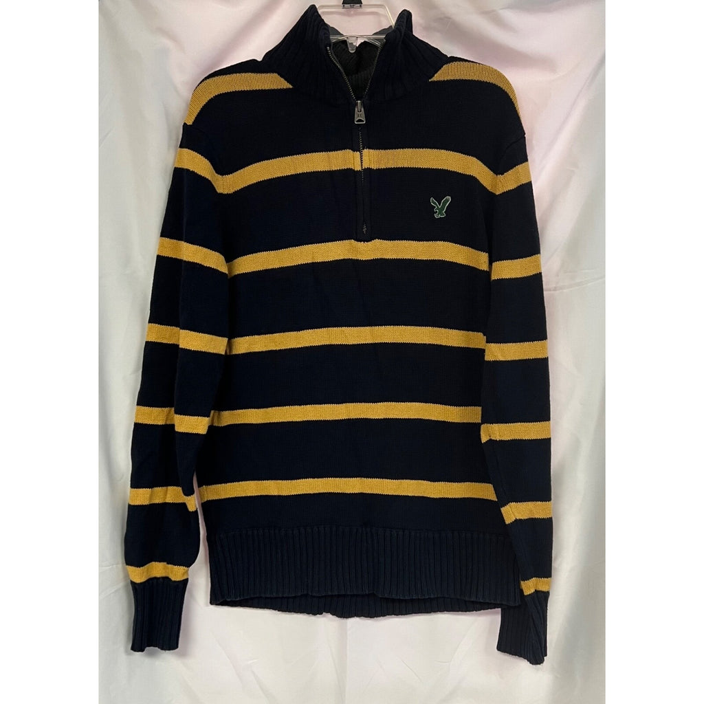 American Eagle knit striped quarter zip sweater size XL