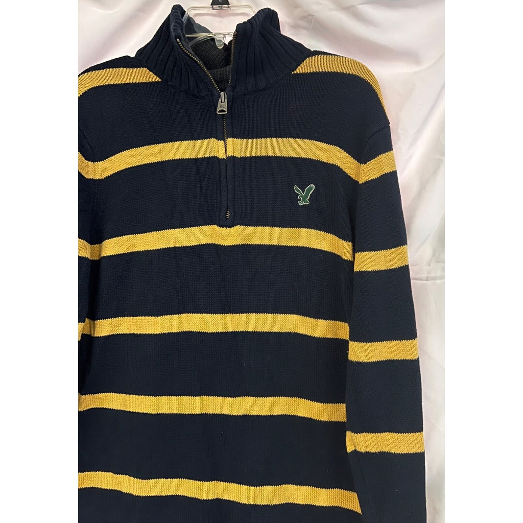 American Eagle knit striped quarter zip sweater size XL