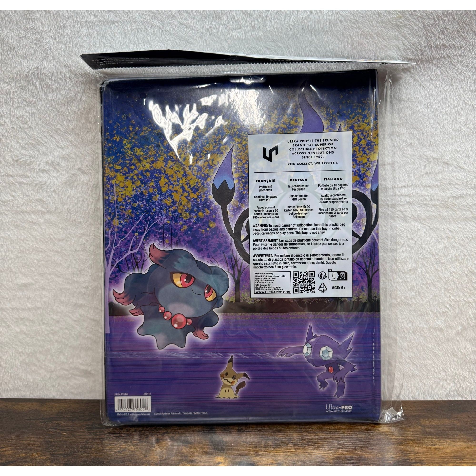 NEW Pokemon 9-Pocket Card Portfolio With Gengar Design Holds 180 Cards Ultra Pro