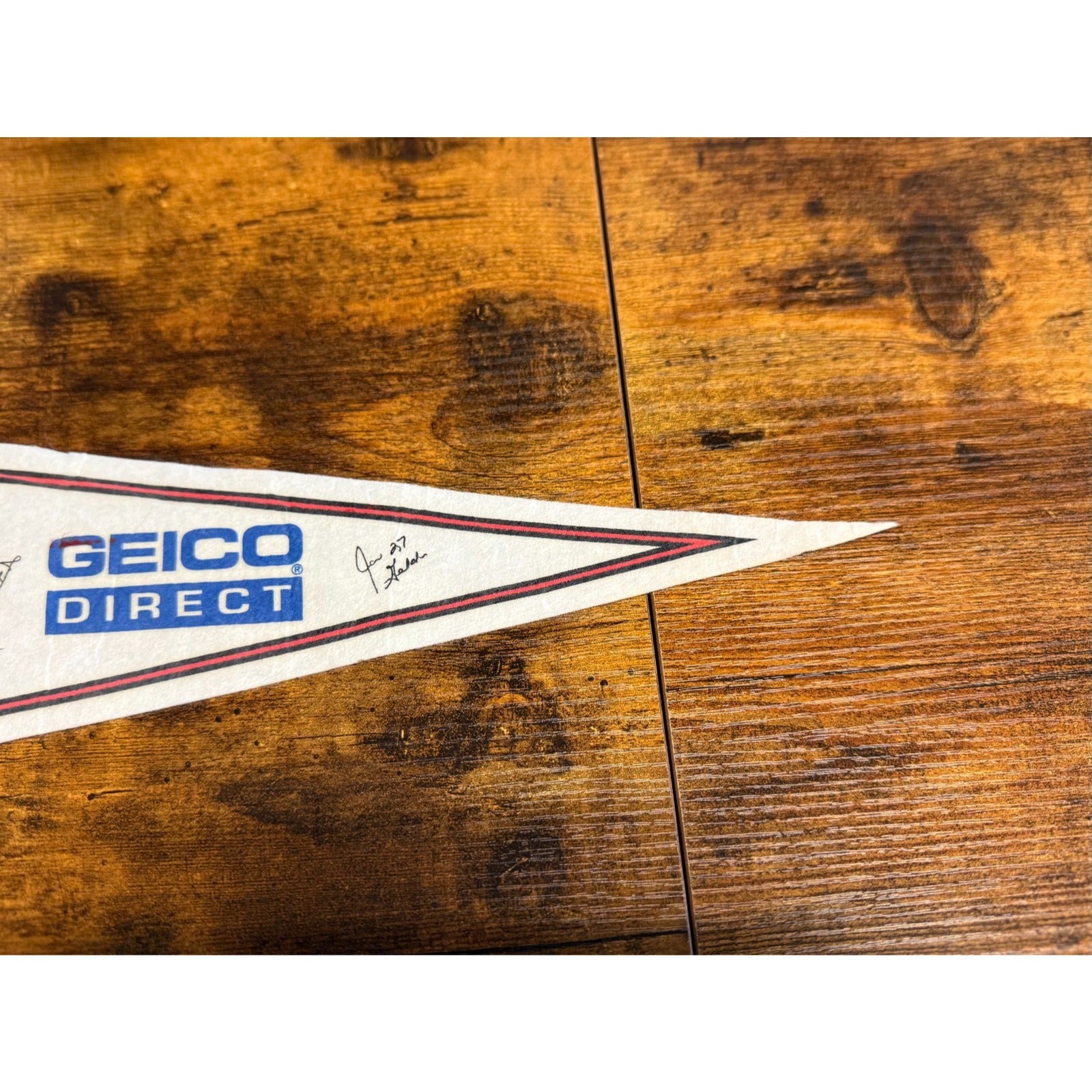 Vintage Macon Whoopee hockey pennant signatures