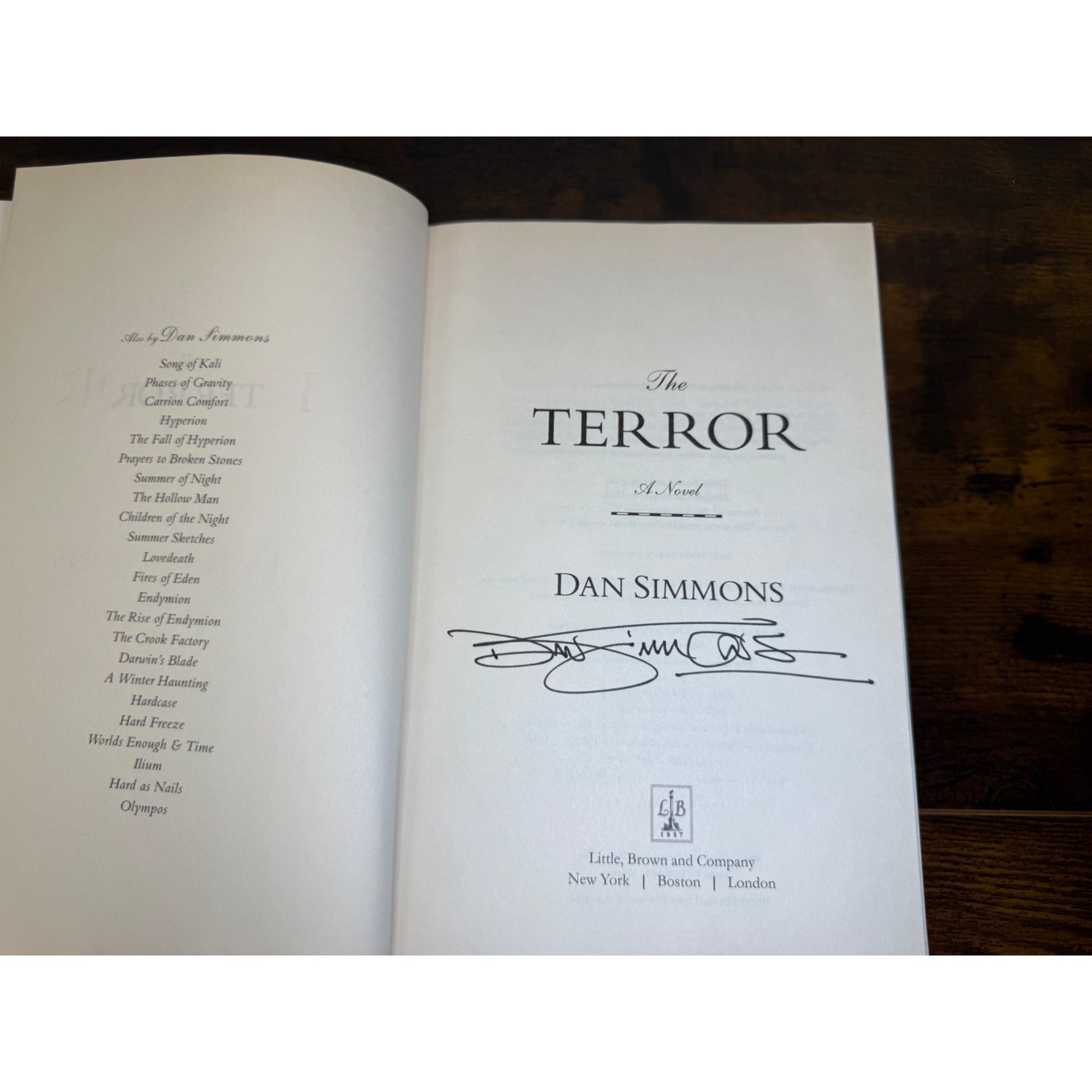 The Terror By Dan Simmons Hardcover Novel Historical Fiction signed