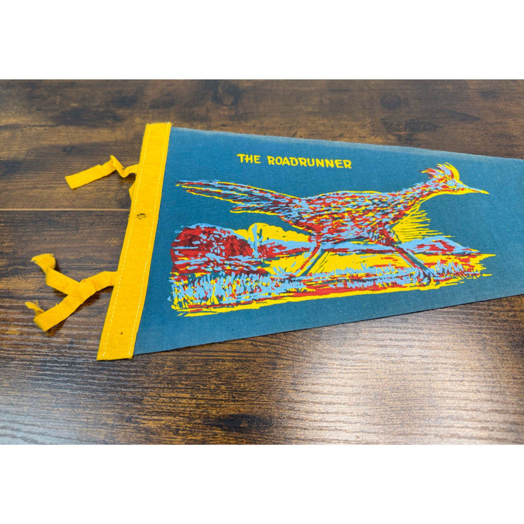 Vintage Old Town Albuquerque N.M. Pennant With Roadrunner Design
