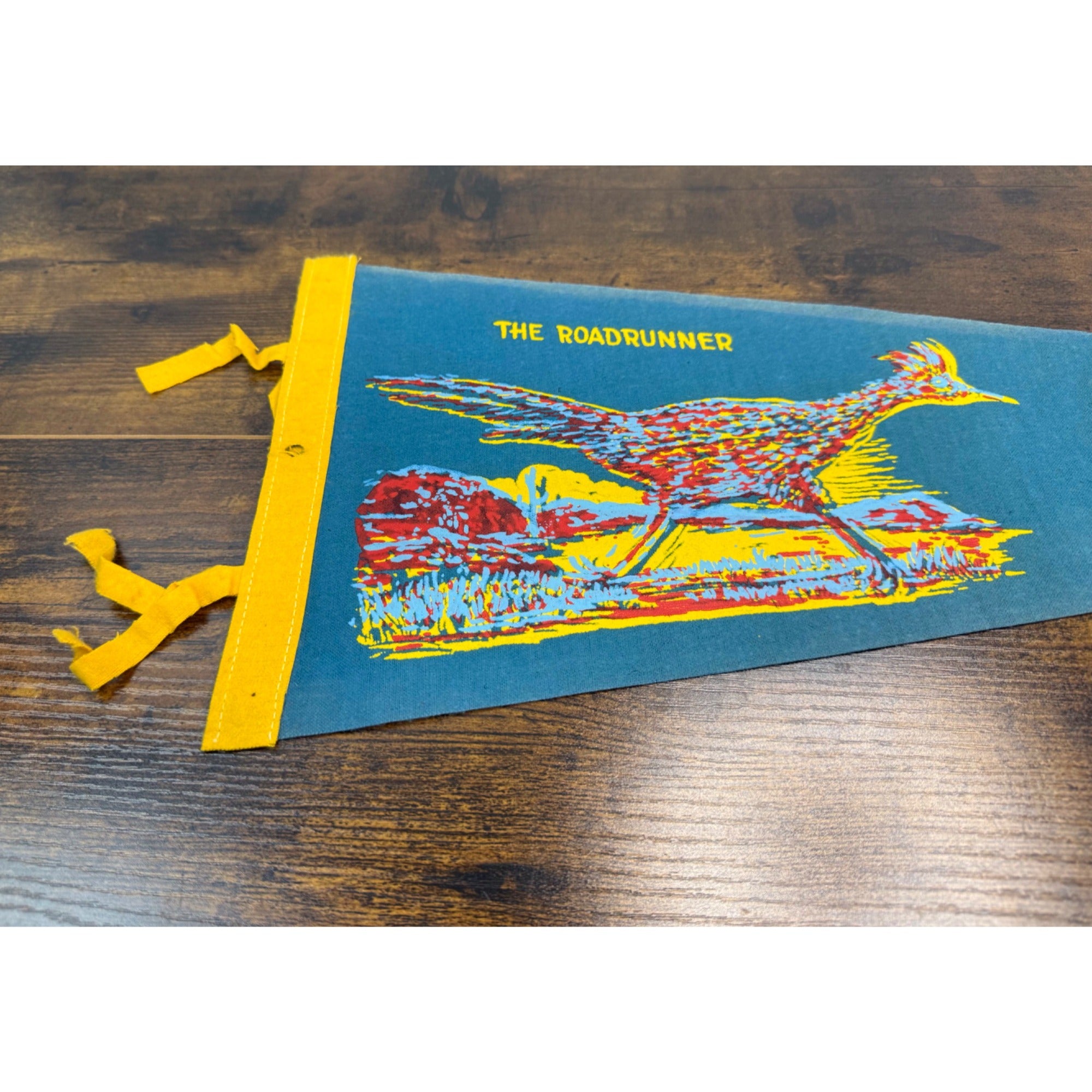 Vintage Old Town Albuquerque N.M. Pennant With Roadrunner Design