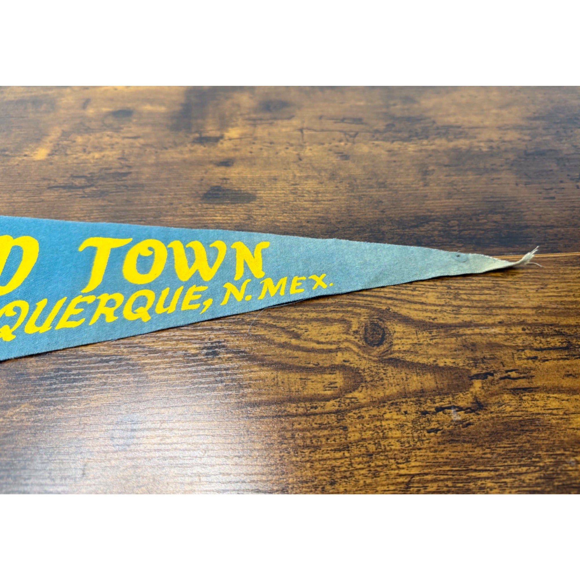 Vintage Old Town Albuquerque N.M. Pennant With Roadrunner Design