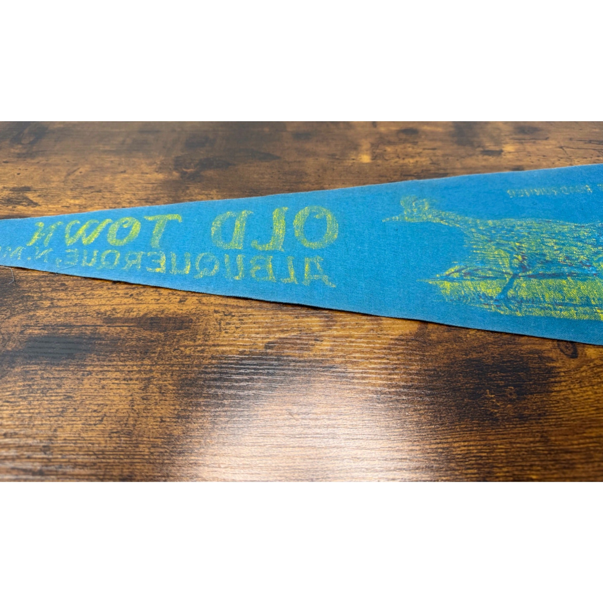 Vintage Old Town Albuquerque N.M. Pennant With Roadrunner Design
