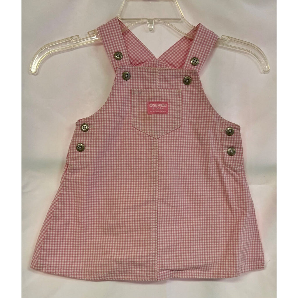 Oshkosh pink gingham overalls dress size 24 months