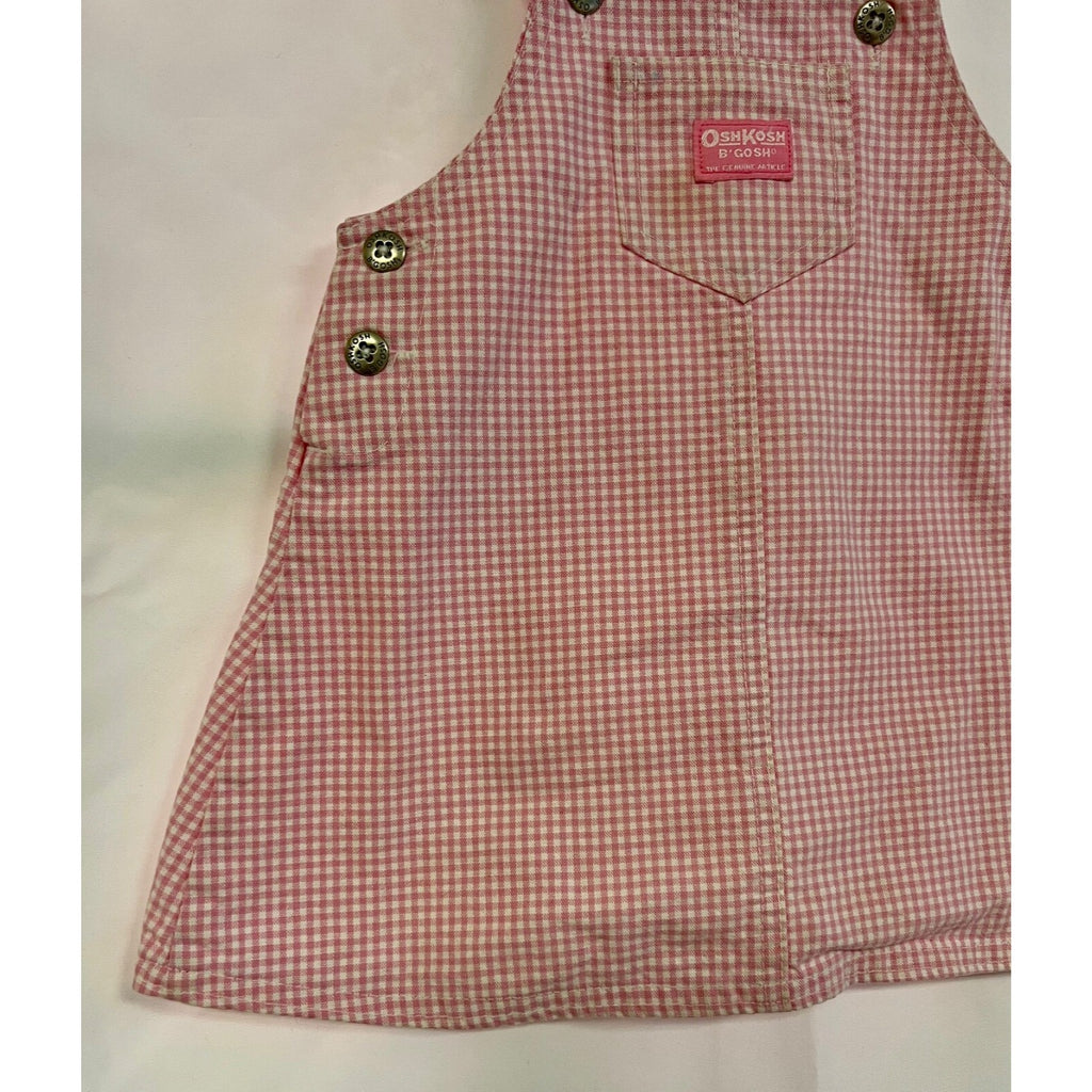 Oshkosh pink gingham overalls dress size 24 months
