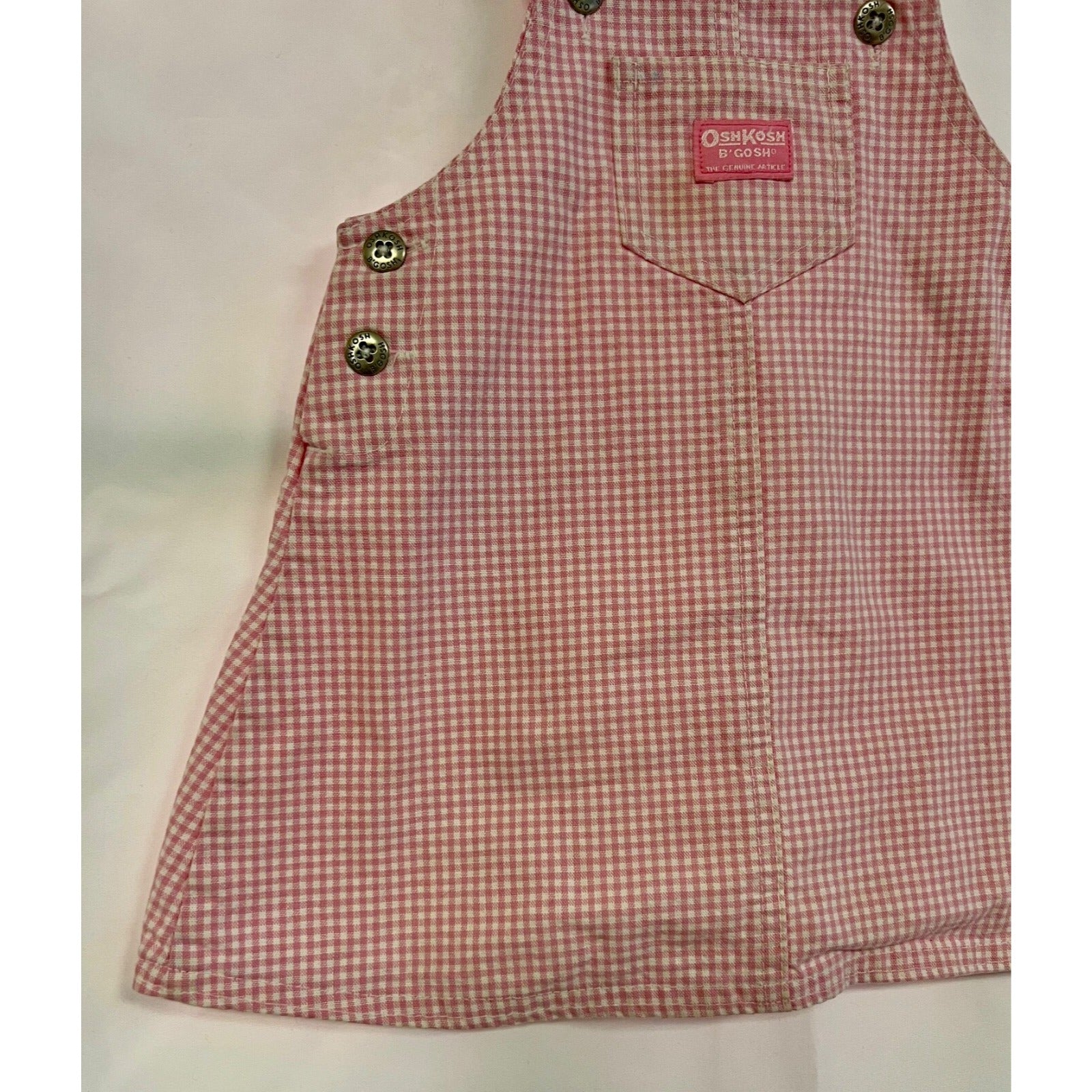 Oshkosh pink gingham overalls dress size 24 months