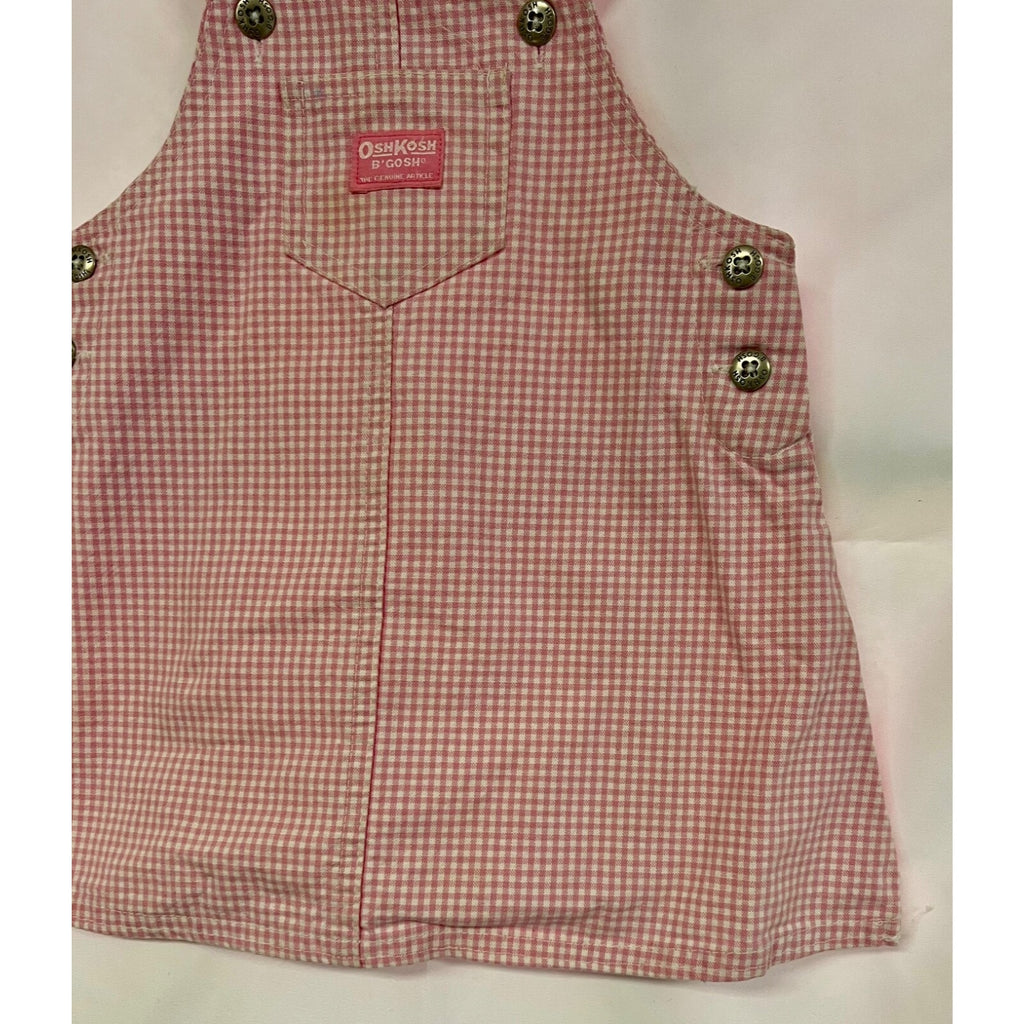 Oshkosh pink gingham overalls dress size 24 months