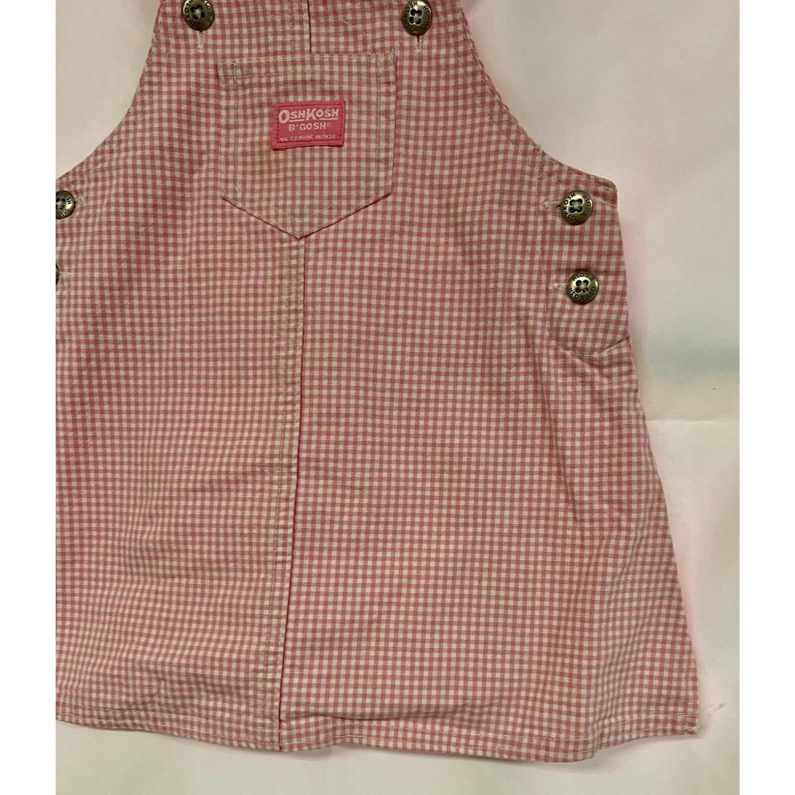 Oshkosh pink gingham overalls dress size 24 months