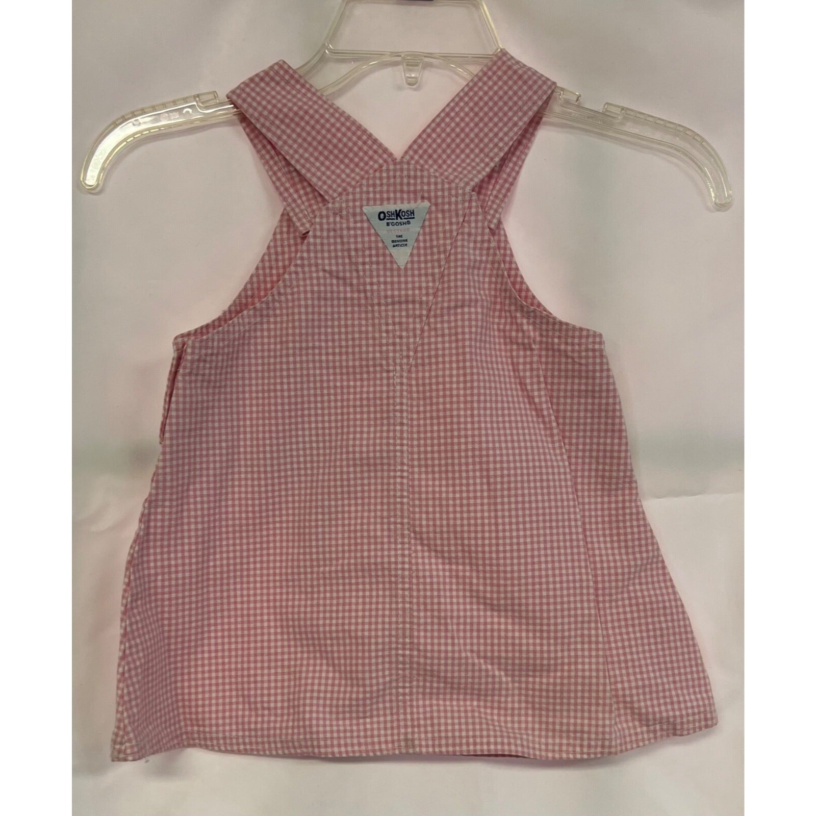 Oshkosh pink gingham overalls dress size 24 months