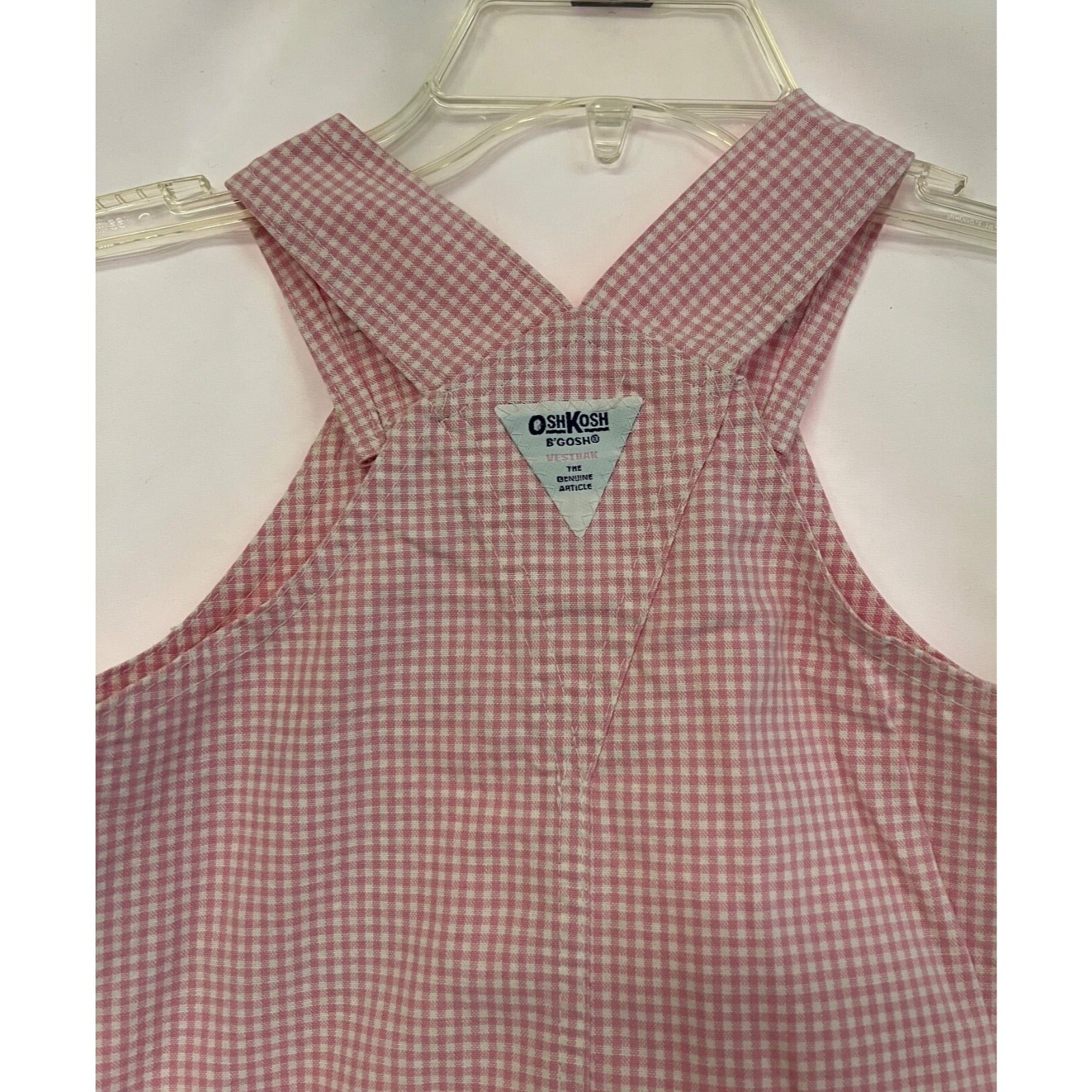 Oshkosh pink gingham overalls dress size 24 months