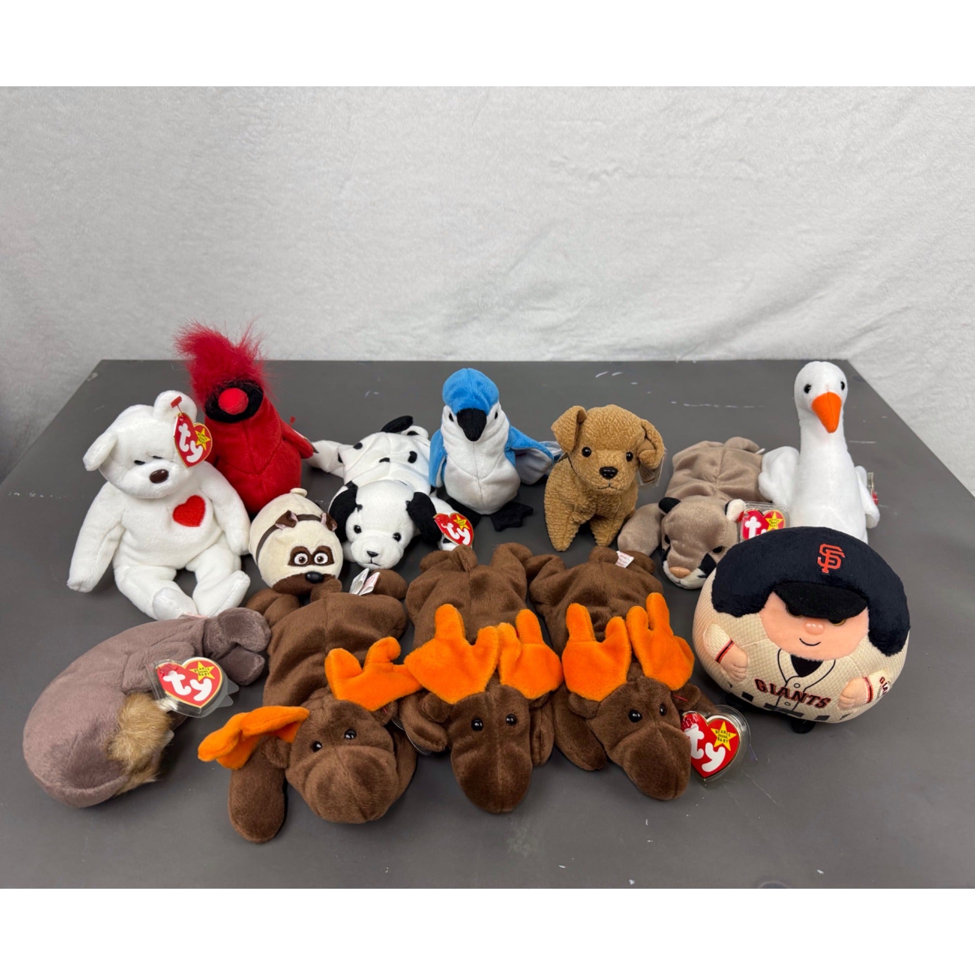 Mixed Lot Of Ty Beanie Babies & Buddies Plush Toys With Tags - Animals & Sports Theme