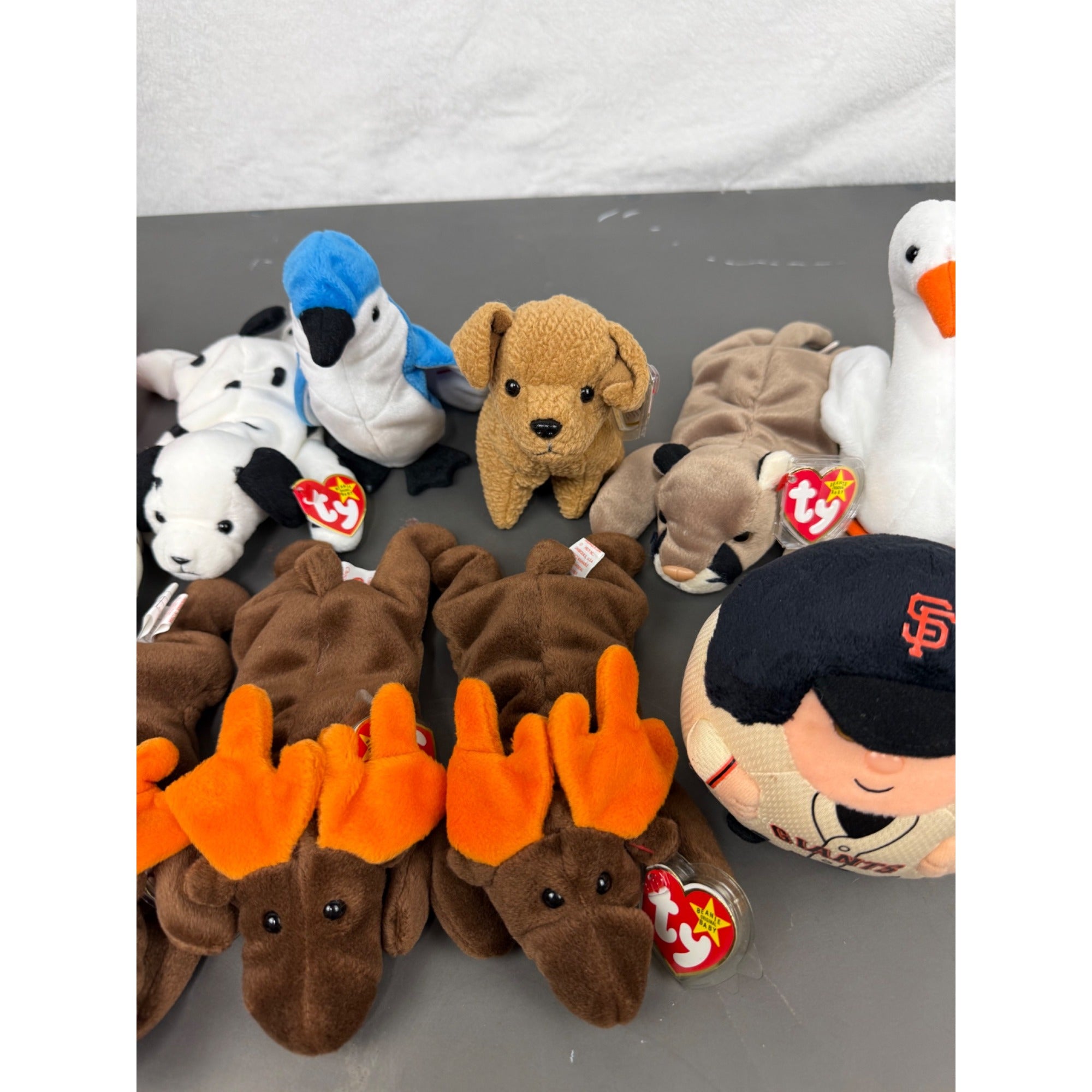 Mixed Lot Of Ty Beanie Babies & Buddies Plush Toys With Tags - Animals & Sports Theme