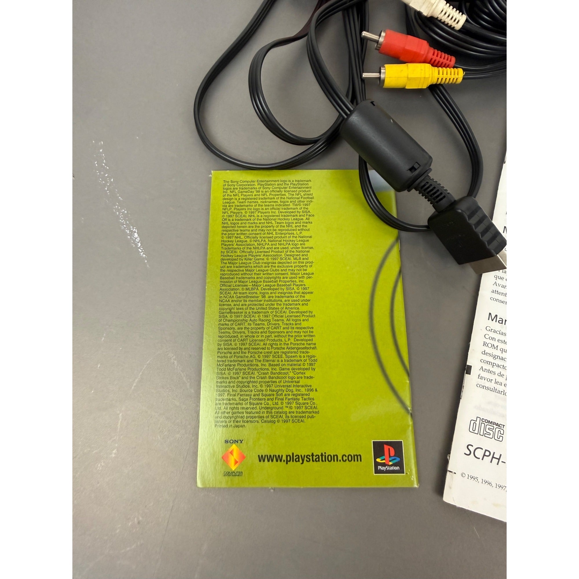 Sony PlayStation AV Cables & SCPH-7501 Instruction Manuals Bundle