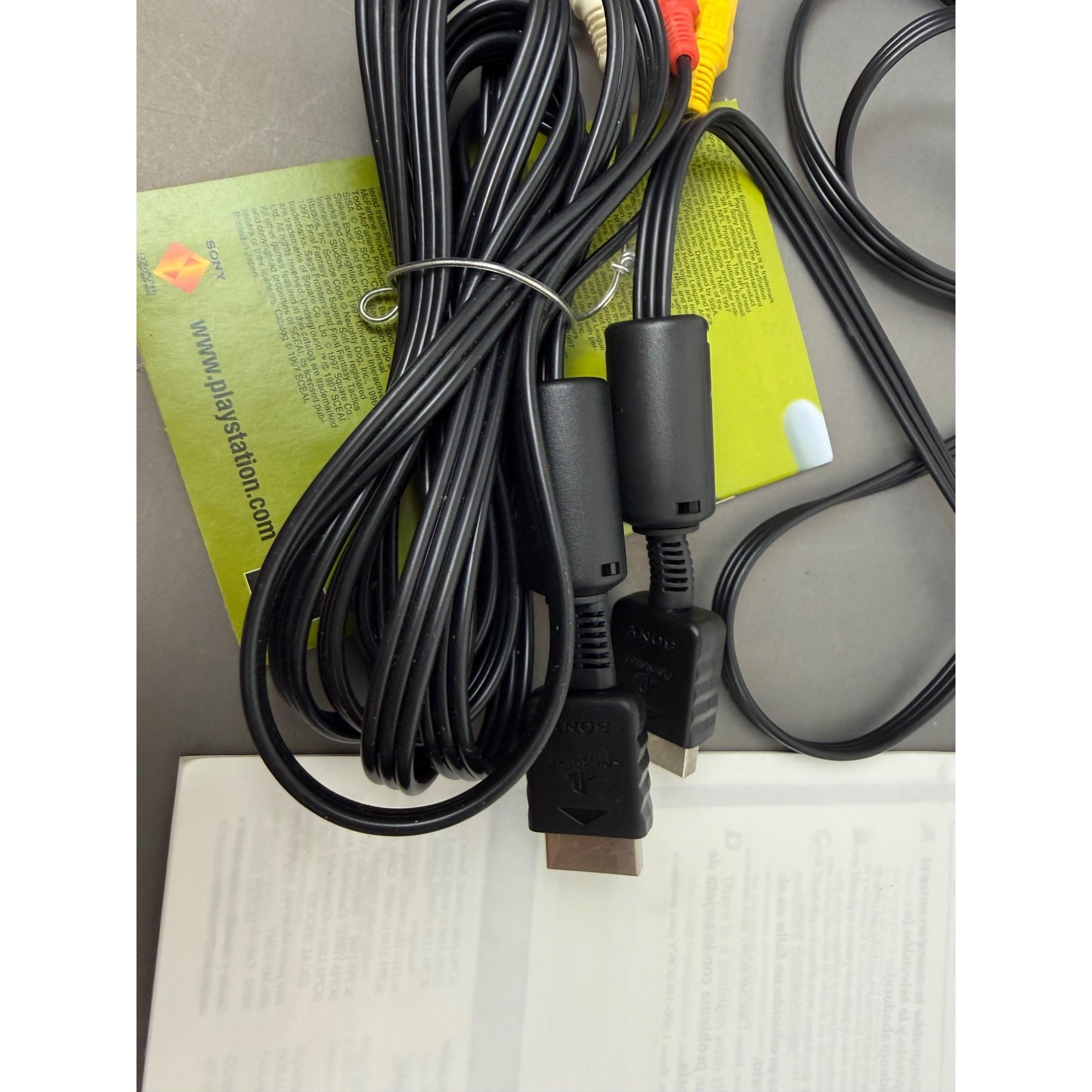 Sony PlayStation AV Cables & SCPH-7501 Instruction Manuals Bundle