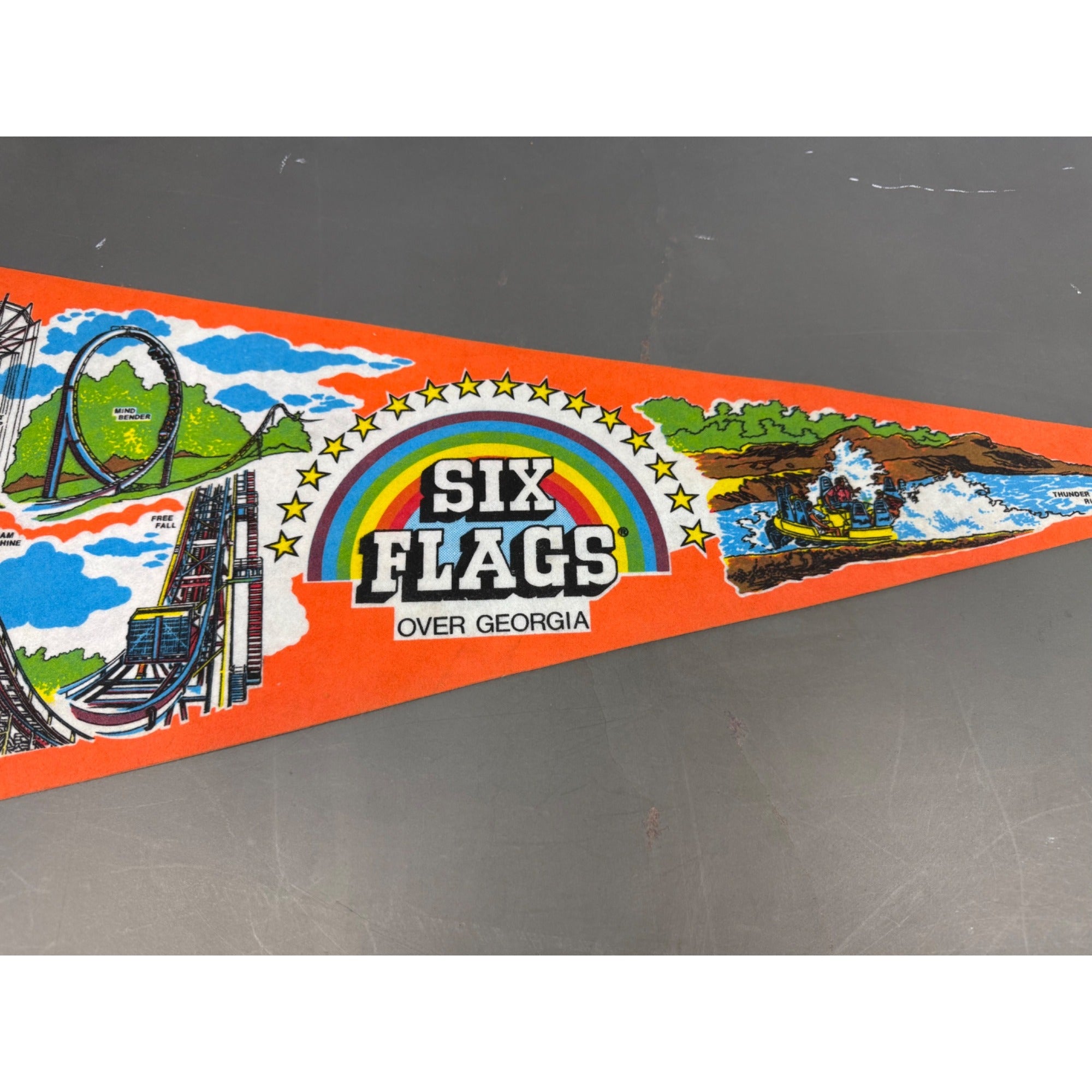 Vintage Six Flags over Georgia pennant