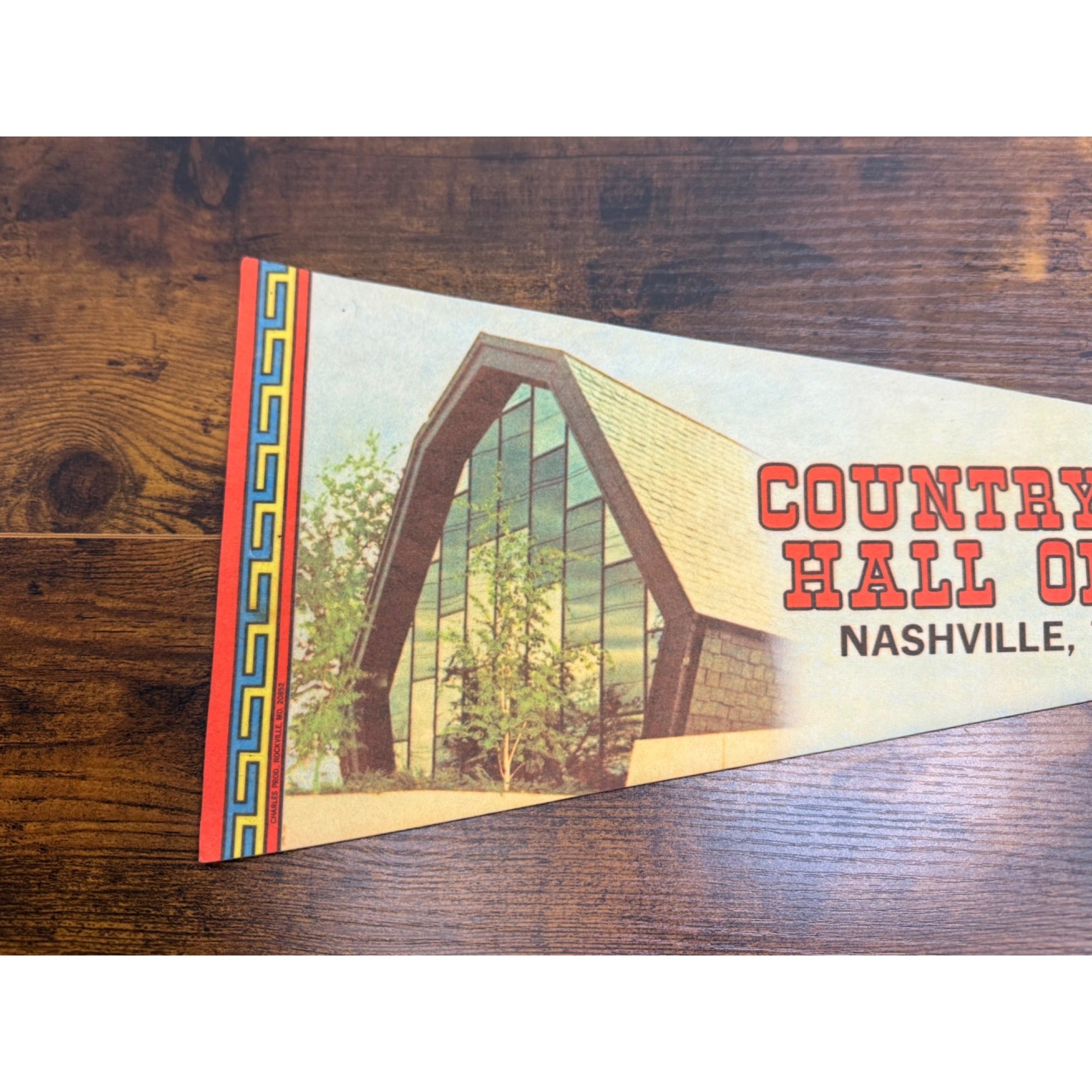 Vintage Country Music Hall Of Fame Nashville Tennessee Pennant Decor 23 inches